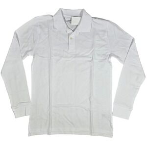 J. Crew Crewcuts‎ Kids' Cotton long-sleeve pique polo shirt White XL NWT